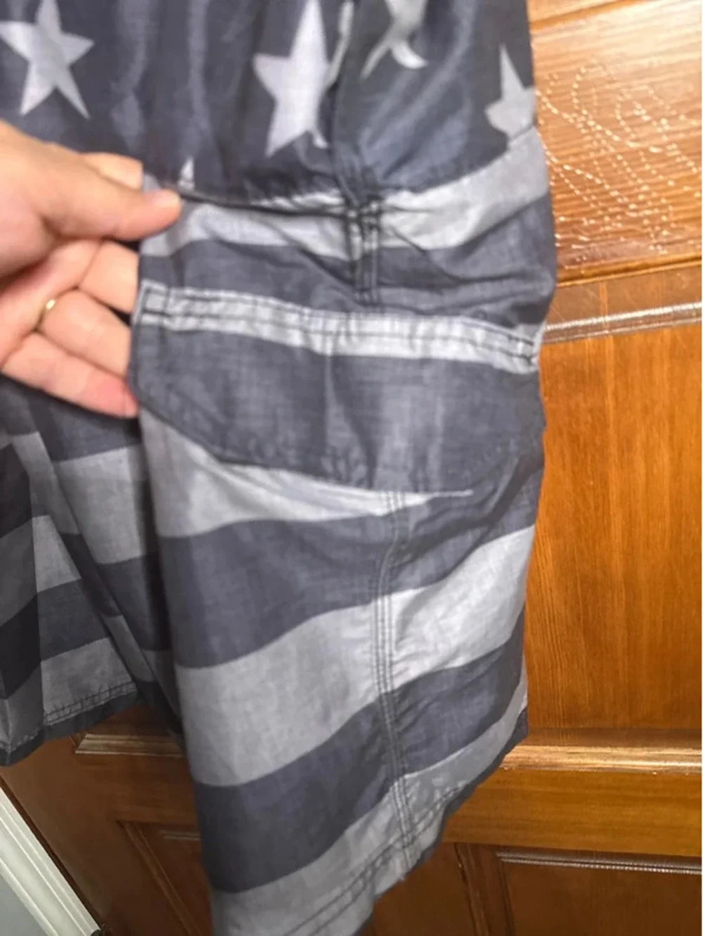 Men’s Kanu American flag black and gray swim shorts XL